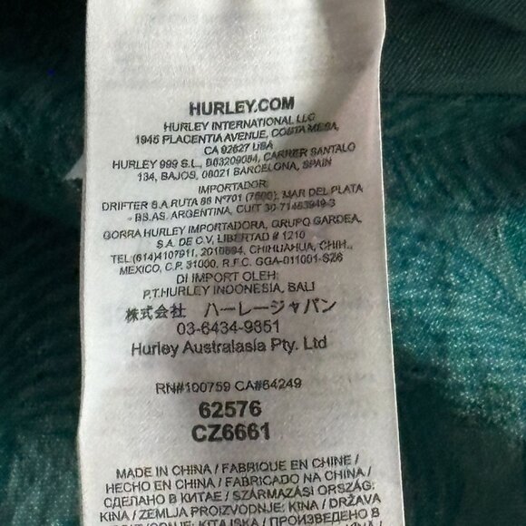 Hurley One & Only Stretch Short Sleeve Button-Up Shirt L Blue Floral Cotton/Span - Picture 7 of 7